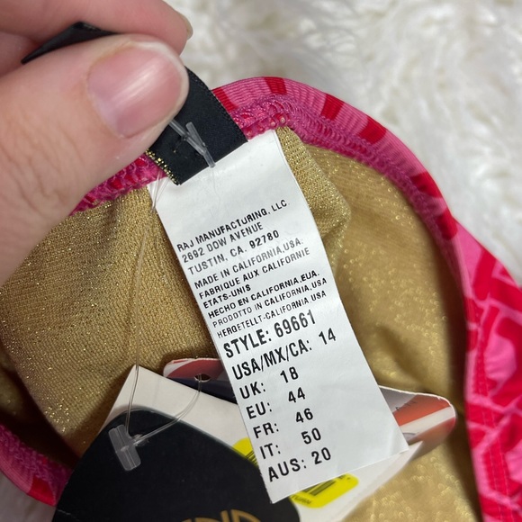 - NWT Athena swimsuit bottom size 14 style 69661 pink and red - Picture 5 of 6